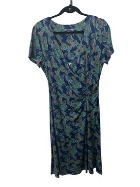 Soft Surroundings Giselle dress featuring a floral faux wrap design size M